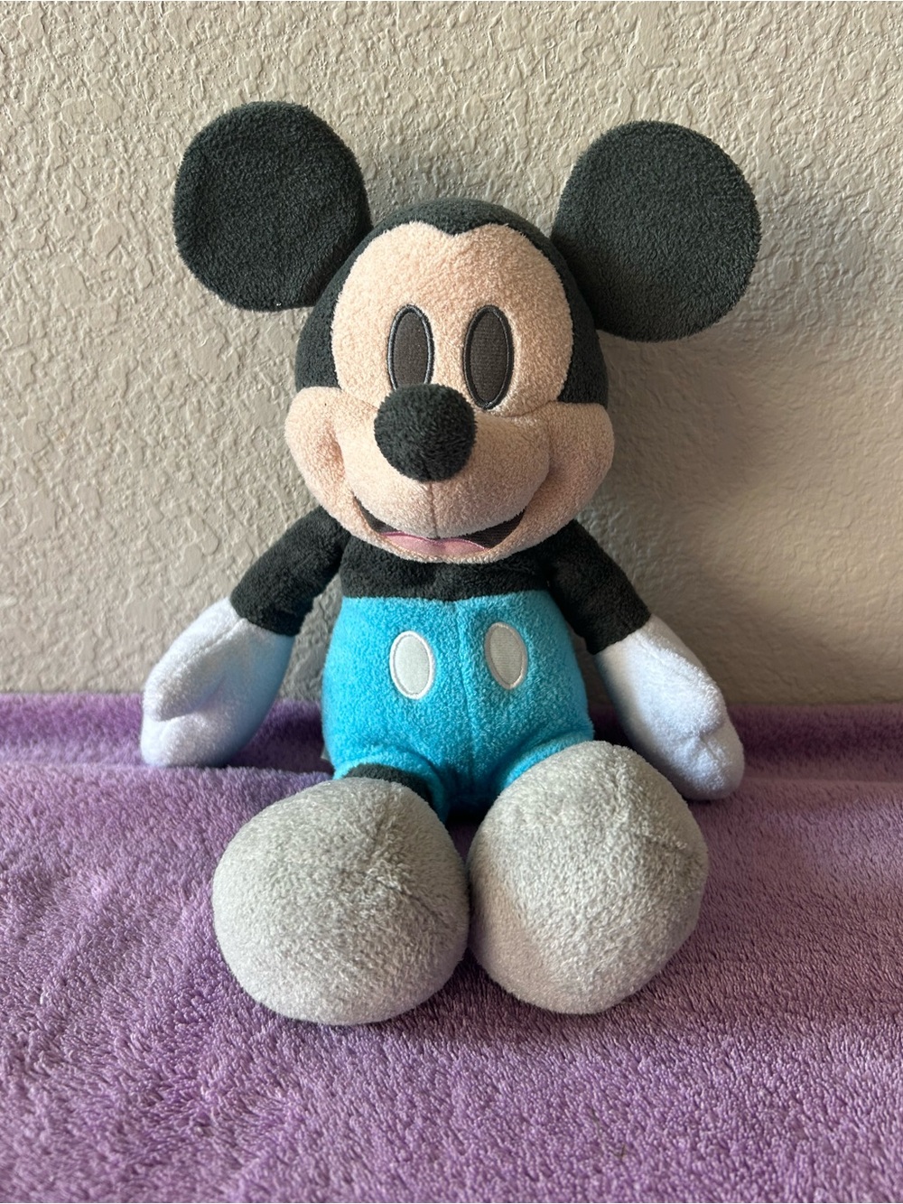 Disney Baby Mickey Mouse Plush Stuffed Animal Toy Cuddle Lovey Blue Gray